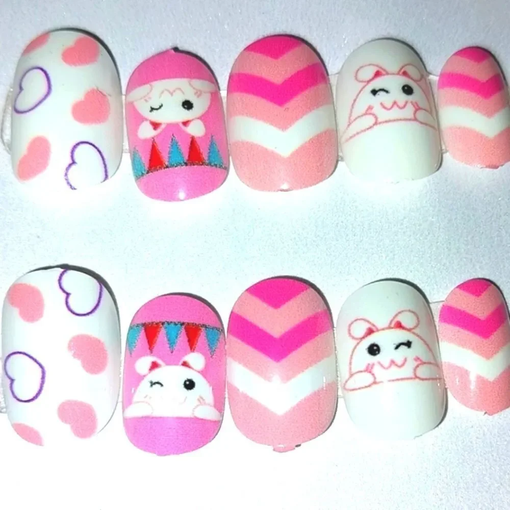 Kids custom 10pc  press on nails for girls and teens